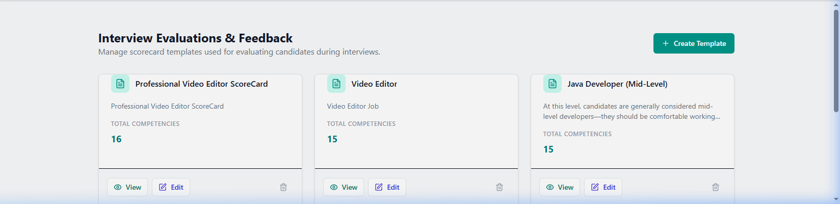 Interview Evaluations UI