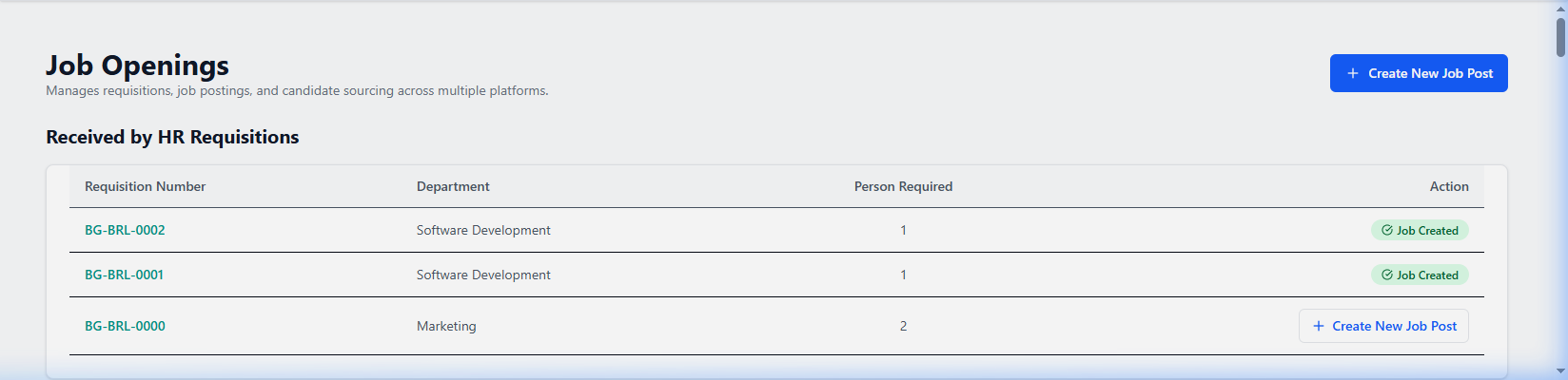Job Openings List UI