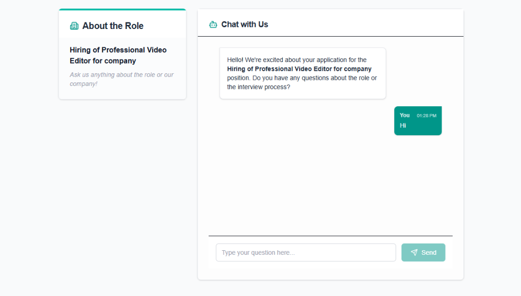 Candidate Live Chat Interface